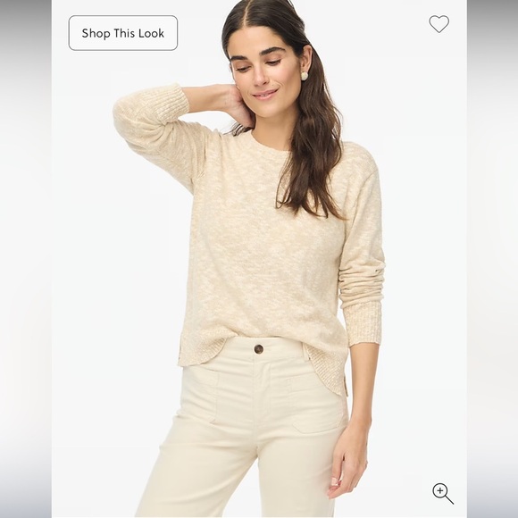 J. Crew Crewneck Beach Sweater light khaki Knit Pullover Size Small NEW cotton - Picture 1 of 9